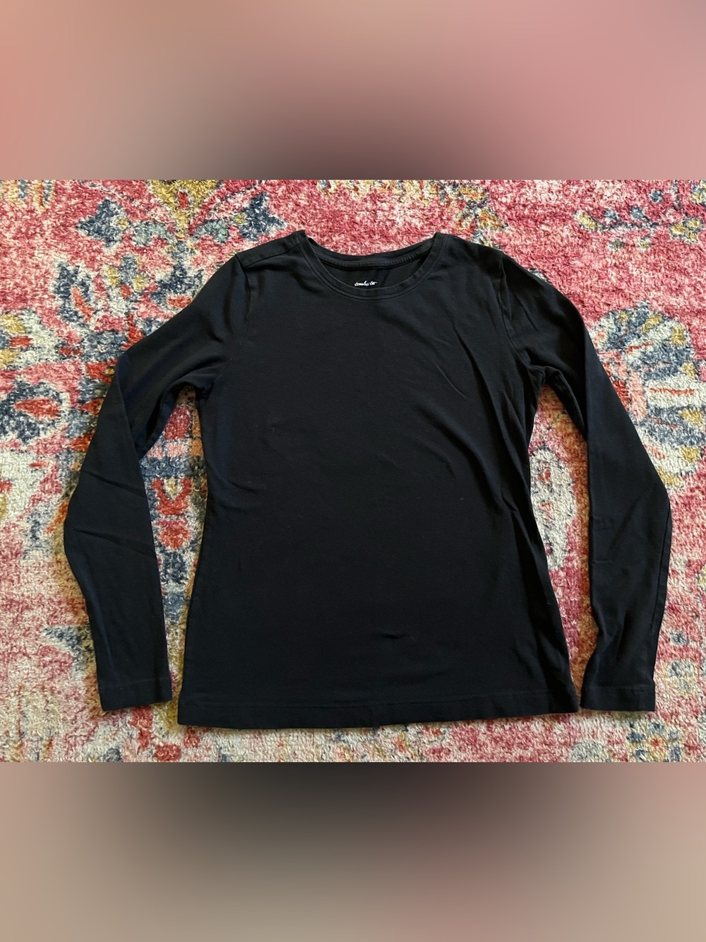 Banana Republic Black Long-Sleeve Crewneck Tee womens size XS